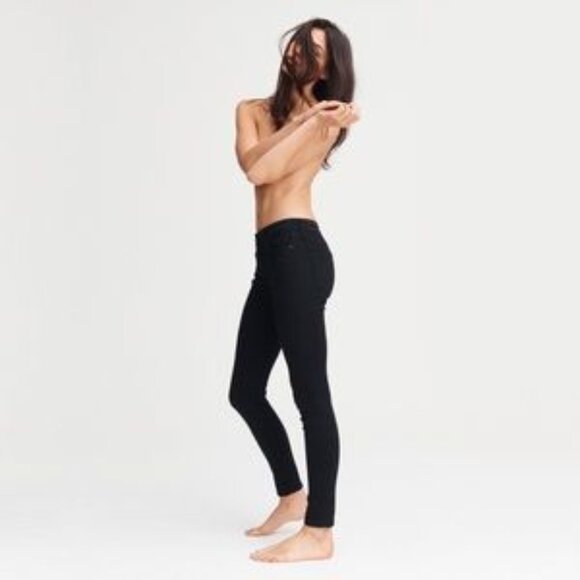 Rag & Bone - High-Rise Skinny Stretch Jean in Coal Black sz 25 - Picture 1 of 5